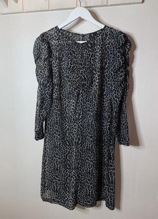 Актуальное леопардовое платье рубашка под кожаные лосины 👌1 фото