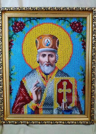 Ікона вишита "св. миколай чудотворець"