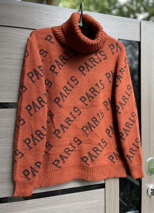 Теплий коричневий світер з ворогом paris 4