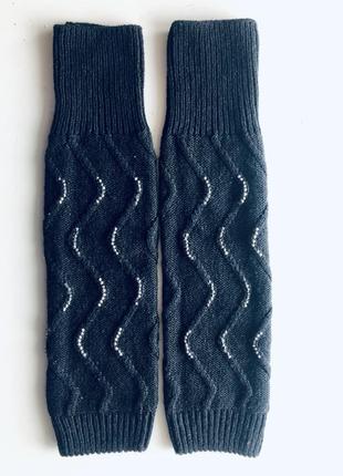 Гетры чёрные вязаные ажурные/ гетри чорні вʼязні теплі