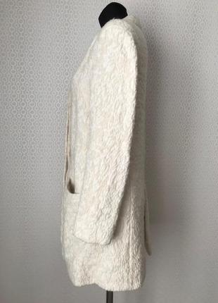 Интересное тонкое пальто молочного цвета от zara, размер l (реально s-l)4 фото