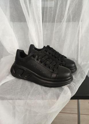 💢new💢кросівки чорні,еко шкіра