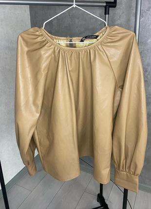 Блуза шкіряна zara