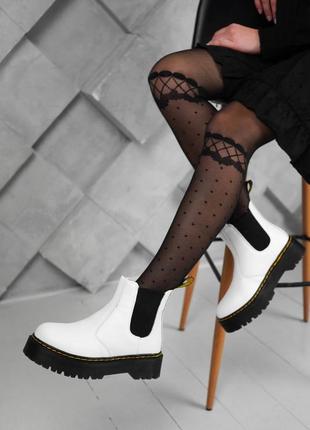 Черевики martens jadon white fur premium ботинки