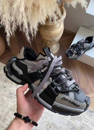 D&g space grey black бомбезні масивні чорні кросівки жіночі чоловічі бренд черные массивные топовые кроссовки весна осень лето женские мужские