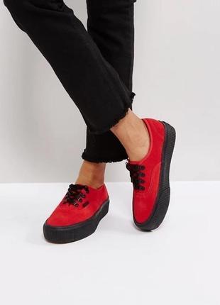 Замшеві кеди  шкіра vans platform - 40/25.5