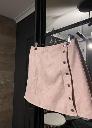 Спідниця замшева на кнопках
