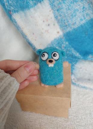 Ховрах go gopher, сухе валяння інтер’єрна іграшка ручної роботи3 фото