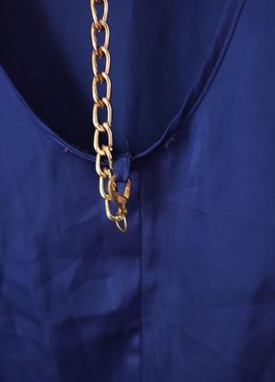 Атлас шелк блуза туніка відкрита спина цепь8 фото