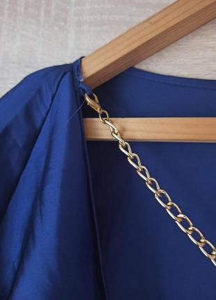 Атлас шелк блуза туніка відкрита спина цепь6 фото