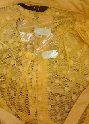 Нарядная желтая блуза-сетка в горохи--evans--сток--5 фото