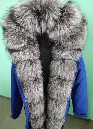 Парка з натуральним хутром натуральным мехом чорнобурки