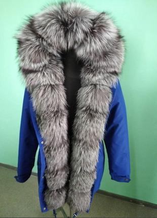 Парка з натуральним хутром натуральным мехом чорнобурки