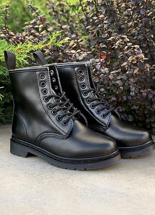 Черевики жіночі dr. martens 1460 mono black fur/ботинки женские доктор мартэнс 1460 моно мех4 фото