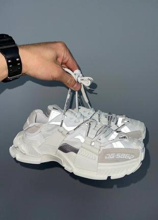 D&g space white новинка бомбезні жіночі масивні білі кросівки бренд белые массивные топовые кроссовки демисезон