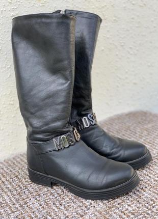 Шкіряні чоботи  фліс демісезон кожанные сапоги трубы труби демисезонные кожанные