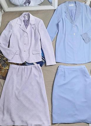 Костюм піджак та спідниця (блакитний)