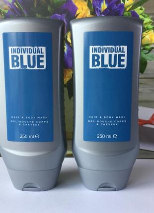 Чоловічий шампунь-гель для душу individual blue, 200 ml avon, ейвон