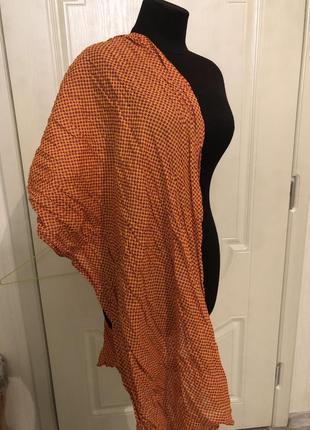 Оранжевый шарф хлопок3 фото