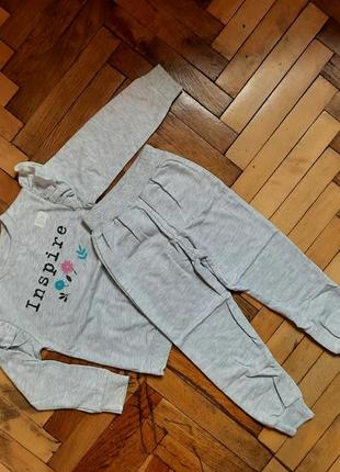Комплект/костюм для дівчинки сірий з начосом
