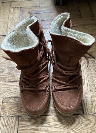 Зимові ботинки унти на прихованій платформі2 фото