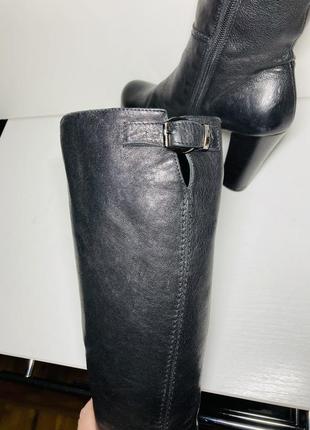 Кожаные демисезонные сапоги ботфорты женские чёрные 36 размер5 фото