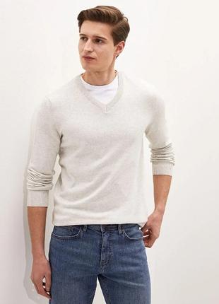 Сірий чоловічий светр lc waikiki/лс вайкікі з v-подібним вирізом