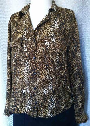 Женская вискозная блуза, блузка, штапель. у леопардовый принт4 фото