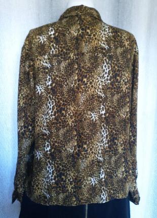 Женская вискозная блуза, блузка, штапель. у леопардовый принт2 фото