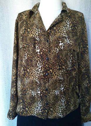 Жіноча віскозна блуза, блузка, штапель. у леопардовий принт