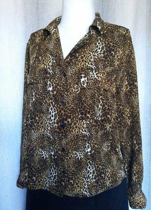 Женская вискозная блуза, блузка, штапель. у леопардовый принт8 фото
