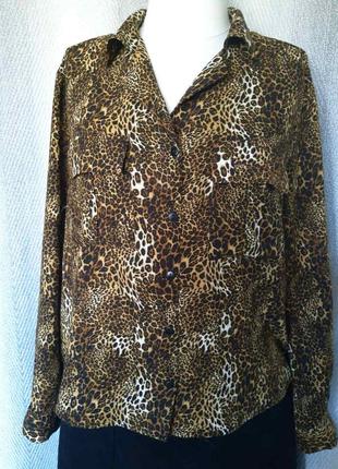 Женская вискозная блуза, блузка, штапель. у леопардовый принт7 фото