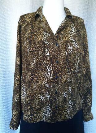 Женская вискозная блуза, блузка, штапель. у леопардовый принт5 фото