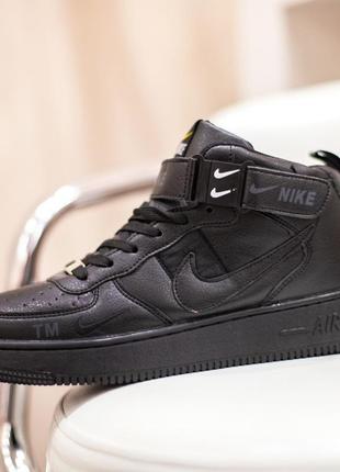 Мужские высокие кожаные кроссовки nike air force #найк7 фото