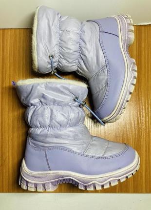 Зимние ботинки сапоги сапожки дутики на девочку 25 26 размер