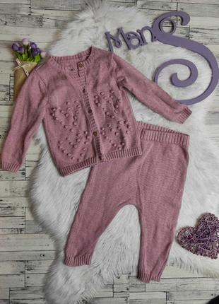 Детский костюм tu для девочки розовый комплект кофта и штаны размер 12 месяцев 80 см