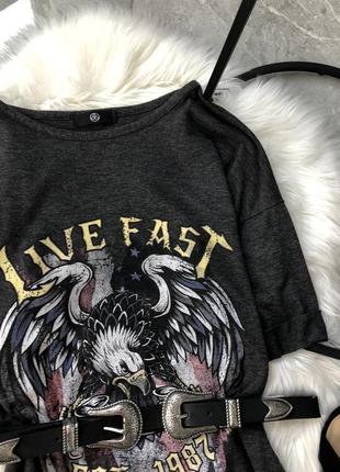 Сукня сіра live fast 2