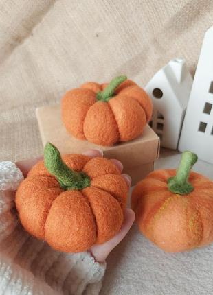 Гарбузики декор для дому, інтер’єрні гарбузи, осінній декор статуетка гарбуз
