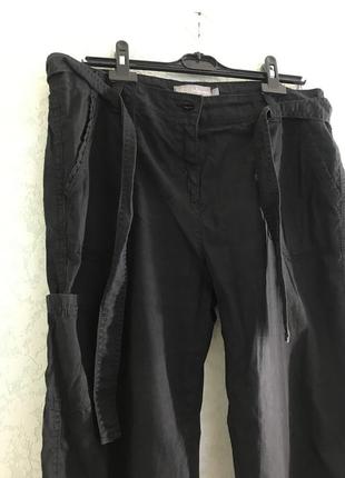 Marks & spencer чёрные брюки на поясе с нашивными карманами4 фото