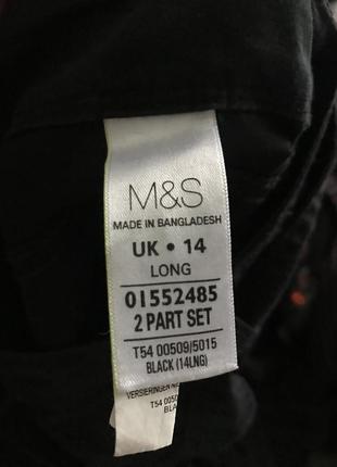 Marks & spencer чёрные брюки на поясе с нашивными карманами8 фото