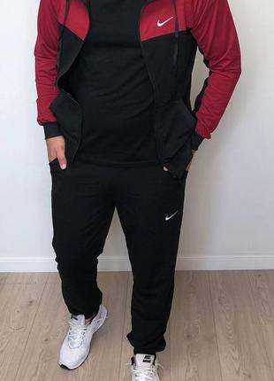 Мужской чёрно-бордовый спортивный костюм nike чоловічий чорно-бордовий спортивний костюм nike