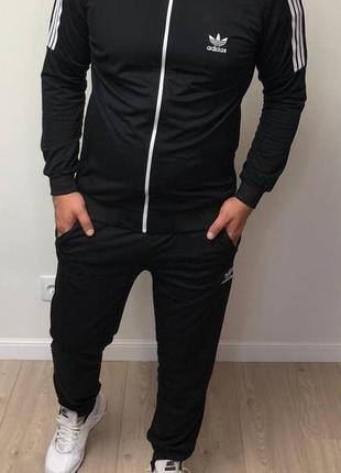 Мужской чёрно-белый спортивный костюм adidas чоловічий чорно-білий спортивний костюм adidas