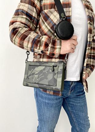 Coach holden crossbody with camo print мужская брендовая сумочка кроссбоди crossbody коач сумка коуч оригинал подарок мужу парню