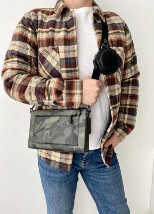 Coach holden crossbody with camo print мужская брендовая сумочка кроссбоди crossbody коач сумка коуч оригинал подарок мужу парню2 фото