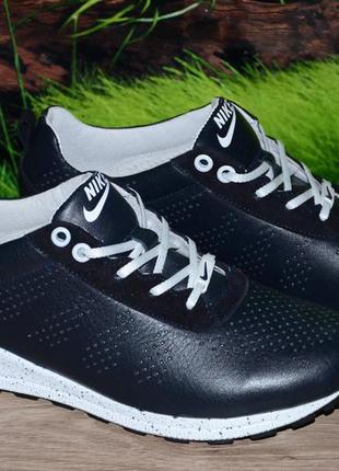 Кросівки темно сині натуральна шкіра м46с nike розміри 35 36 37 38 39 40 41