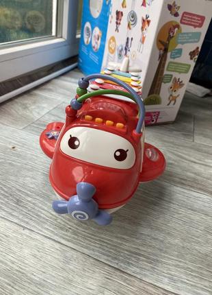 Толокар каталка котик песик lamaze музична іграшка світящась  для повзання, літачок з кселофоном сортер