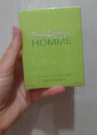 Туалетна вода марки yves rocher, green evidence, 75 ml. ., нова, запакована у заводську пліаку. знятість.