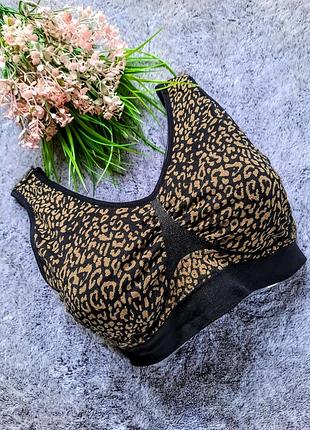 Безшовний бюстгальтер топ леопардовий принт