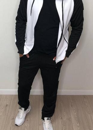 Мужской чёрно-белый спортивный костюм чоловічий чорно-білий спортивний костюм