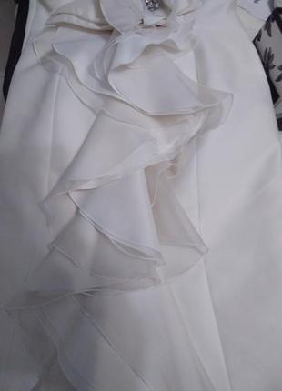 Розкішне урочисте біле плаття шовк у складі весільне4 фото